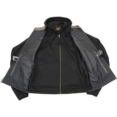 Milwaukee Leather MLM3561 Men's '2 in 1' Distressed Brown Leather Vest w/ Reflective Skulls / Full Removable Hoodie