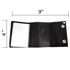 Milwaukee Leather MLW7835 Men's 4” Black Leather Biker Wallet w/ Skull Cross Bones -Tri-Fold Anti-Theft Stainless Steel Chain