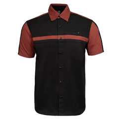 MMCC Men's Gear Head Classic Mechanic Button Up Shirt - Dual Chest Pockets - Microfiber Panel - Rider Ready - MMC16012