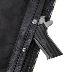 Milwaukee Motorcycle Clothing Co. Men's Rocker Black Leather Premium Club Style Riders Vest MMC30002