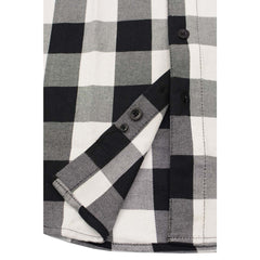 Milwaukee Leather MNG11633 Men's Flannel Plaid Shirt Black and White Long Sleeve Cotton Button Down Shirt