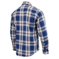 Milwaukee Leather MNG11645 Men's Flannel Plaid Shirt Blue White and Maroon Long Sleeve Cotton Button Down Shirt