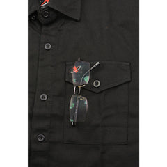 Milwaukee Leather MNG11655 Men's Solid Black Long Sleeve Cotton Flannel Shirt