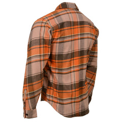 Milwaukee Leather MNG11701 Men's 'Wild One' Brown/Orange Long Sleeve Heavy Duty-Cotton Flannel Shirt