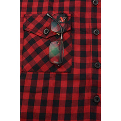 Milwaukee Leather MNG21609 Women's Casual Red and Black Long Sleeve Cotton Casual Flannel Shirt