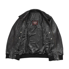 FIM220CMB-BLK-Moto Bomber - Men's Leather Jacket