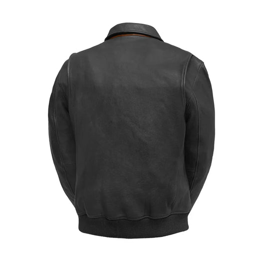 FIM220CMB-BLK-Moto Bomber - Men's Leather Jacket