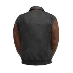 FIM221CMB-BLKCOG-Moto Bomber Two Tone - Men's Leather Jacket