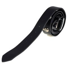 Milwaukee Leather MP7102 Men's Black Leather Belt with Skull Heads and Interchangeable Buckle