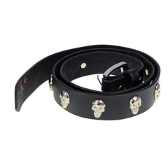 Milwaukee Leather MP7102 Men's Black Leather Belt with Skull Heads and Interchangeable Buckle