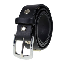 Milwaukee Leather MP7102 Men's Black Leather Belt with Skull Heads and Interchangeable Buckle
