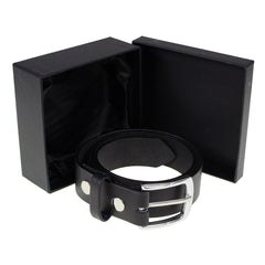 Milwaukee Leather MP7114 Men's Classic Black Leather Belt with Interchangeable Buckle