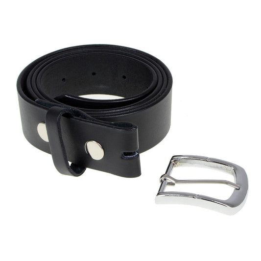 Milwaukee Leather MP7114 Men's Classic Black Leather Belt with Interchangeable Buckle