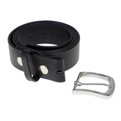 Milwaukee Leather MP7114 Men's Classic Black Leather Belt with Interchangeable Buckle