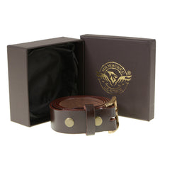 Milwaukee Leather MP7115 Men's Classic Brown Leather Belt with Brass Buckle