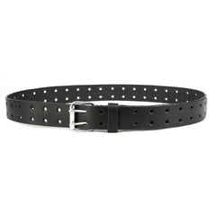 Milwaukee Leather MP7121 Men's Double Prong - Black Genuine Leather Belt w/ Interchangeable Buckle - 1.5 inches Wide