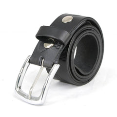 Milwaukee Leather MP7122 Men's Engine Block & Wings - Black Leather Belt w/ Interchangeable Buckle - 1.5 inches Wide
