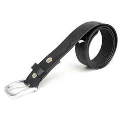 Milwaukee Leather MP7122 Men's Engine Block & Wings - Black Leather Belt w/ Interchangeable Buckle - 1.5 inches Wide