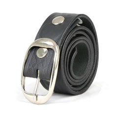 Milwaukee Leather MP7123 Men's Cross Hatch & 5 Cent Buffalo-Black Leather Belt w/ Interchangeable Buckle-1.5 In Wide