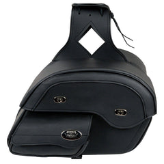 Milwaukee Leather MP8305 Black PVC Cruiser Style Slant Pouch Throw Over Saddlebags