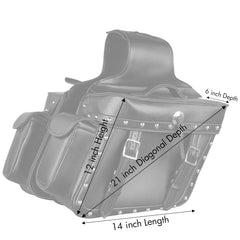 Milwaukee Performance MP8310 Black Zip Off PVC Studded Throw Over Saddlebags