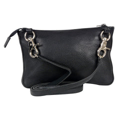 Milwaukee Leather MP8820 Women's Black Leather Shoulder Bag with Zipper Closure and Leather Strap