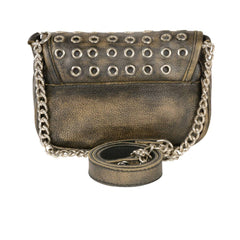 Milwaukee Leather MP8830 Ladies Distress Brown Leather Chain Strap Shoulder Bag