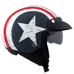 Milwaukee Helmets MPH9701DOT Maverick 3/4 Open Face Stars and Stripes Motorcycle Helmet Biker
