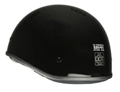 Milwaukee Helmets Bare Bones Glossy Black Half Motorcycle Helmet DOT Approved MPH9711DOT