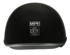 Milwaukee Helmets Bare Bones Glossy Black Half Motorcycle Helmet DOT Approved MPH9711DOT