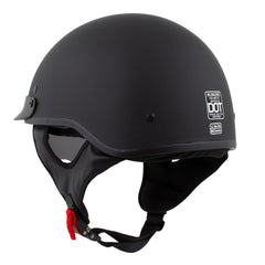 Milwaukee Helmets Momentum Matte Black Half Face Motorcycle Helmet w/ Drop Down Visor DOT Approved MPH9718DOT
