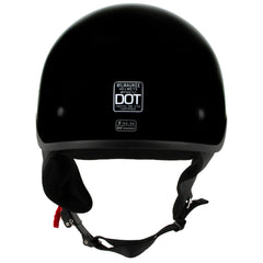Milwaukee Helmets MPH9719DOT Momentum DOT Black Half Face Motorcycle Helmet Biker w/ Drop Down Visor