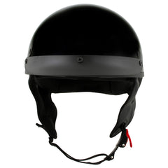 Milwaukee Helmets MPH9719DOT Momentum DOT Black Half Face Motorcycle Helmet Biker w/ Drop Down Visor