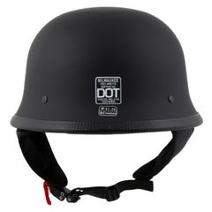 Milwaukee Helmets MPH9740DOT Motorrad DOT German Style Matte Black Half Face Motorcycle Helmet Biker