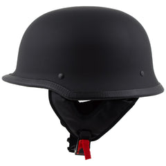 Milwaukee Helmets MPH9740DOT Motorrad DOT German Style Matte Black Half Face Motorcycle Helmet Biker