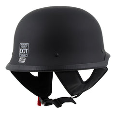 Milwaukee Helmets MPH9740DOT Motorrad DOT German Style Matte Black Half Face Motorcycle Helmet Biker