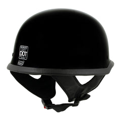 Milwaukee Helmets MPH9741DOT Motorrad DOT German Style Gloss Black Half Face Motorcycle Helmet Biker