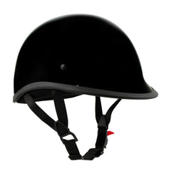 Milwaukee Helmets MPH9751DOT Polo Style DOT Gloss Black Motorcycle Half Face Helmet Biker