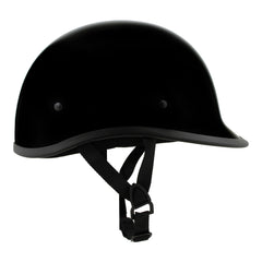 Milwaukee Helmets MPH9751DOT Polo Style DOT Gloss Black Motorcycle Half Face Helmet Biker