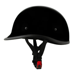 Milwaukee Helmets MPH9751DOT Polo Style DOT Gloss Black Motorcycle Half Face Helmet Biker