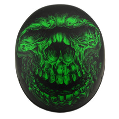 Milwaukee Helmets MPH9875N Novelty Green Demon Matte Black Half Helmet
