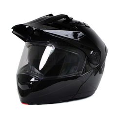Milwaukee Helmets Gloss Black Ominous Dual Sport Advanced Motorcycle Modular Helmet for Men and Women DOT Approved MPH9821DOT