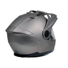 Milwaukee Helmets Silver Ominous Dual Sport Advanced Motorcycle Modular Helmet Biker DOT Approved MPH9822DOT