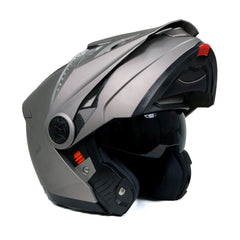 Milwaukee Helmets Silver Ominous Dual Sport Advanced Motorcycle Modular Helmet Biker DOT Approved MPH9822DOT