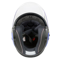 Milwaukee Helmets MPH9825DOT Shift Open Face 3/4 Blue Helmet Biker w/ Drop Down Visor