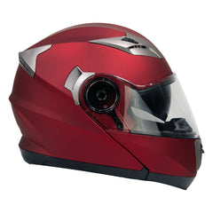 Milwaukee Helmets MPH9826DOT Ionized Flat Red Advanced Motorcycle Modular Helmet w/ Drop Down Visor
