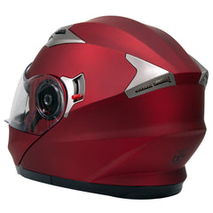 Milwaukee Helmets MPH9826DOT Ionized Flat Red Advanced Motorcycle Modular Helmet w/ Drop Down Visor