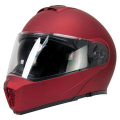 Milwaukee Helmets MPH9827DOT Cypher Flat Red Advanced Motorcycle Modular Helmet w/ Drop Down Visor