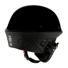 Milwaukee Helmets MPH9831DOT Rascal 3/4 Open Face Gloss Black 2 in 1 Motorcycle Helmet Biker