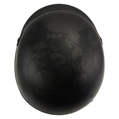 Milwaukee Helmets MPH9873N Novelty Gathering of Skulls Matte Black Half Helmet